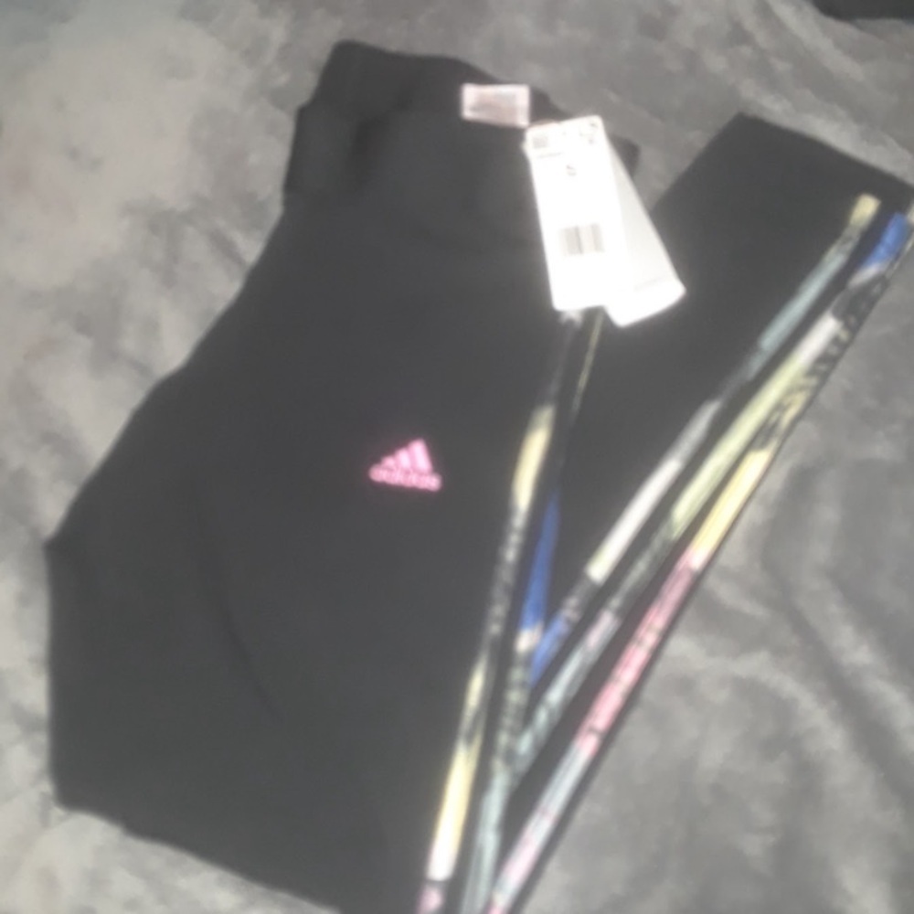 NWT Adidas Black and Pink Leggings for Active Comfort